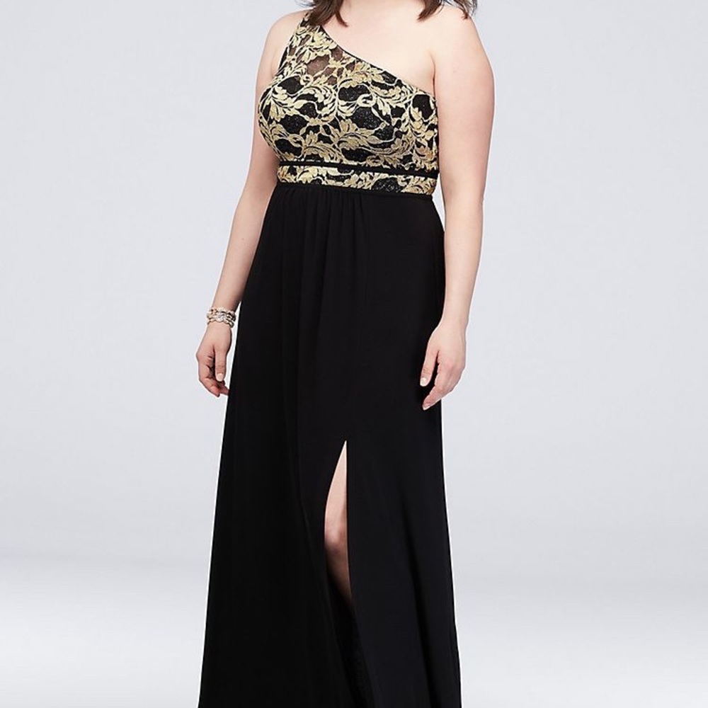 Black one shoulder formal dress